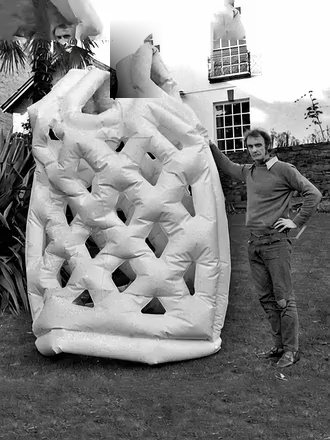 Francis Hewlett with his Inflatable Vest